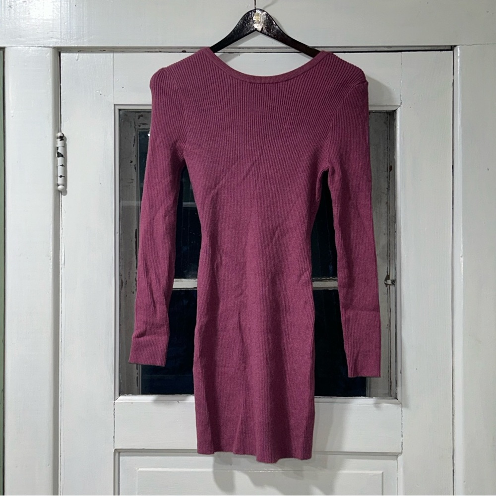 NWT pink cotton on low cut back sweater dress sz small